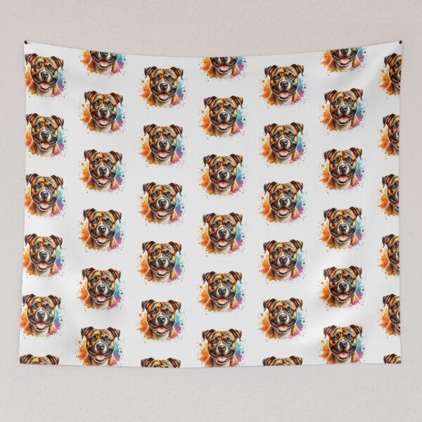 Item preview, Watercolor Fawn Brindle American Staffordshire Terrier designed and sold by TheAnimalZ00.