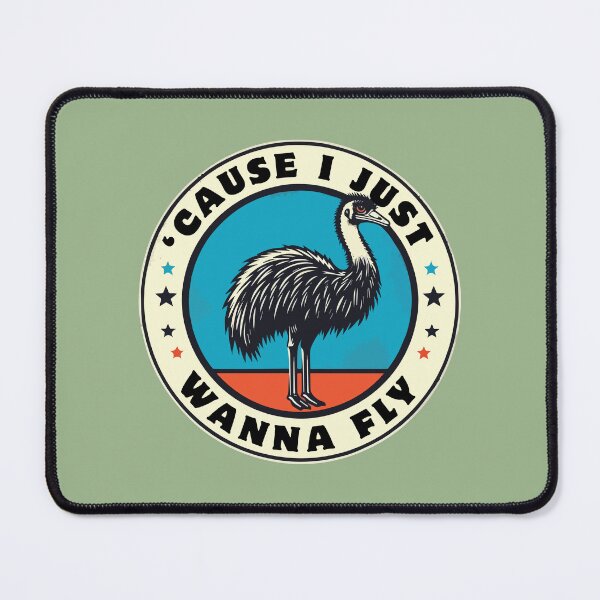 Item preview, Cause I Just Wanna Fly // Vintage Funny Emu Humor designed and sold by Scaryzz.