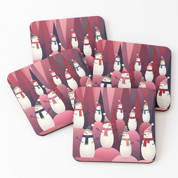 Item preview, Snowmen Pink Theme Design Kitschy Christmas designed and sold by taiche.