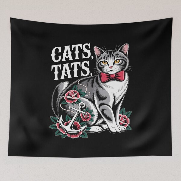 Item preview, Cat And Tats Funny Cat Tattoo Lover designed and sold by BiellaSar.