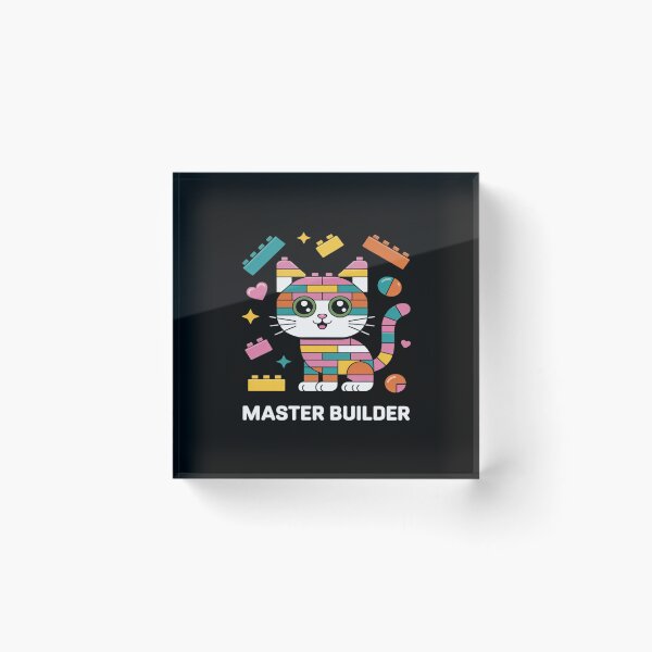 Item preview, Cat Brick Building Blocks Master Builder Cat Lover Kitten designed and sold by BiellaSar.