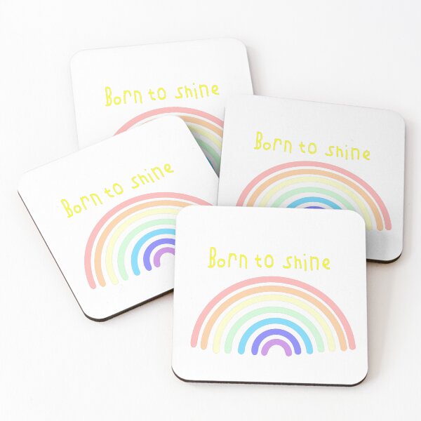 Item preview, Born To Shine Rainbow – Inspirational Colorful Quote Design designed and sold by Beautiful art store.