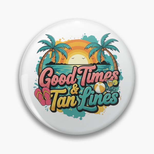 Item preview, Good Times & Tan Lines Summer Beach Holiday Sun Sunset Sandals Cocktail designed and sold by DibuHumor.