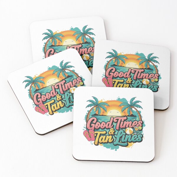 Item preview, Good Times & Tan Lines Summer Beach Holiday Sun Sunset Sandals Cocktail designed and sold by DibuHumor.