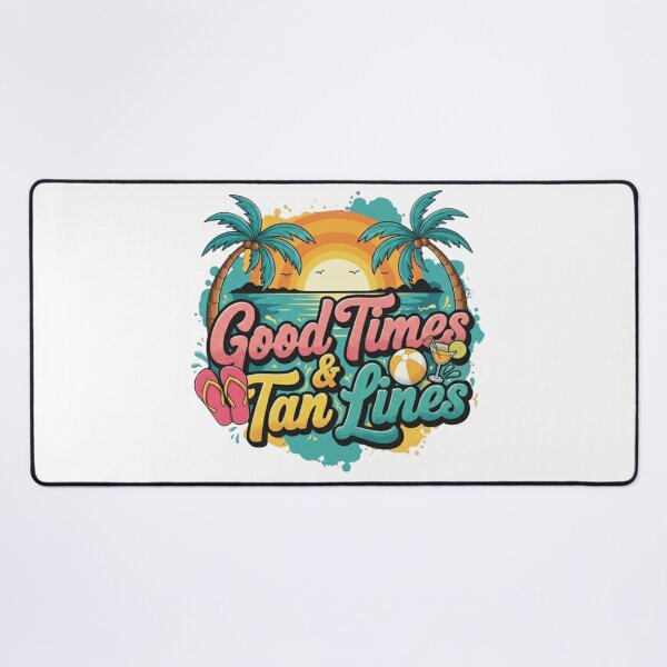 Item preview, Good Times & Tan Lines Summer Beach Holiday Sun Sunset Sandals Cocktail designed and sold by DibuHumor.