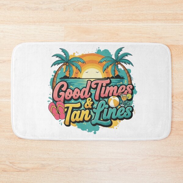 Item preview, Good Times & Tan Lines Summer Beach Holiday Sun Sunset Sandals Cocktail designed and sold by DibuHumor.