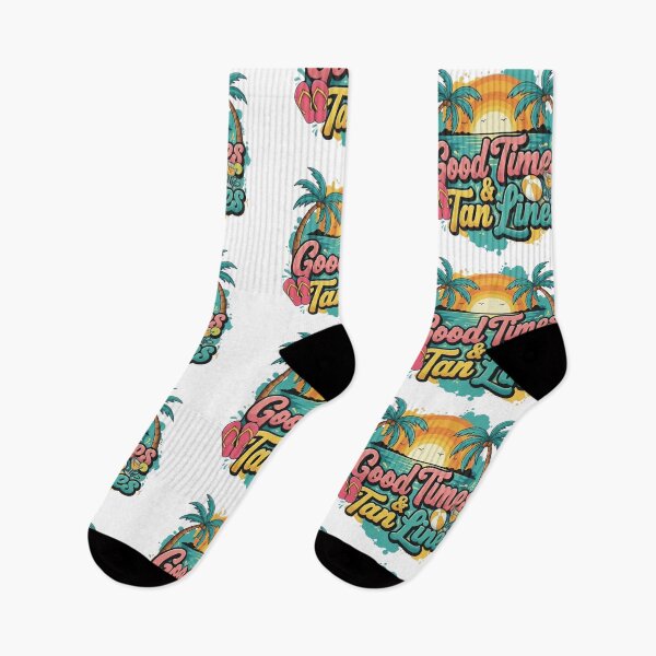 Item preview, Good Times & Tan Lines Summer Beach Holiday Sun Sunset Sandals Cocktail designed and sold by DibuHumor.