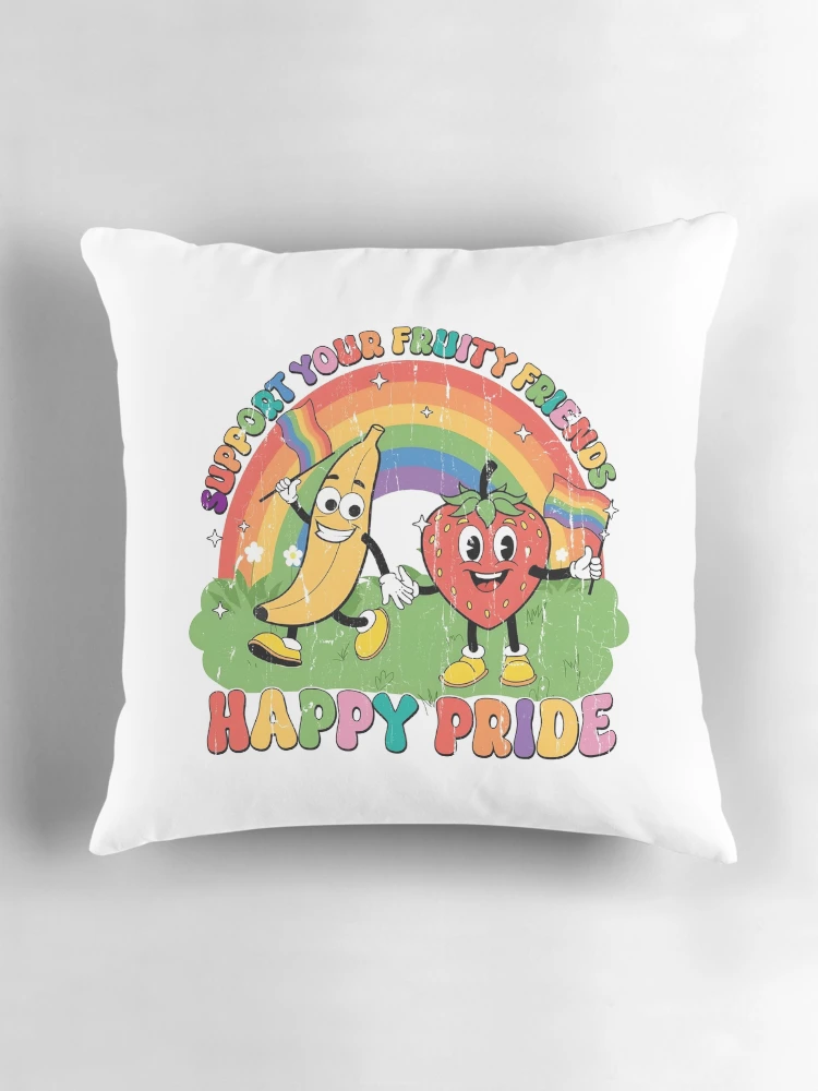 Thumbnail 3 of 4, Pillow, Support For Fruity Friends designed and sold by RoderickStout.