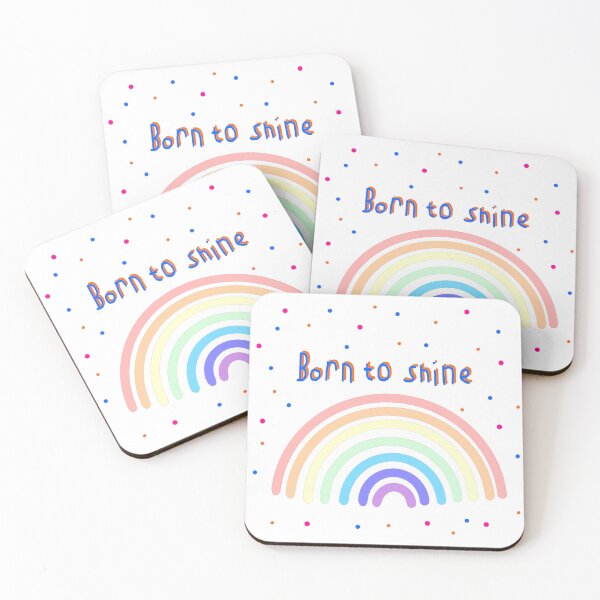Item preview, Born To Shine Rainbow – Inspirational Colorful Quote Design designed and sold by Beautiful art store.