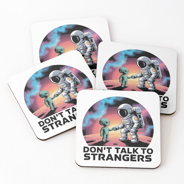 Item preview, Don't Talk to Strangers – Retro Alien Abduction Sci‑Fi Design designed and sold by graphic-genie.