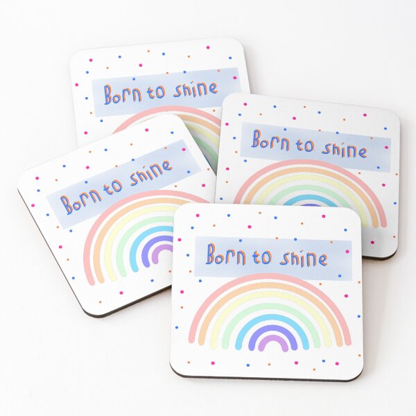 Item preview, Born To Shine Rainbow – Inspirational Colorful Quote Design designed and sold by Beautiful art store.