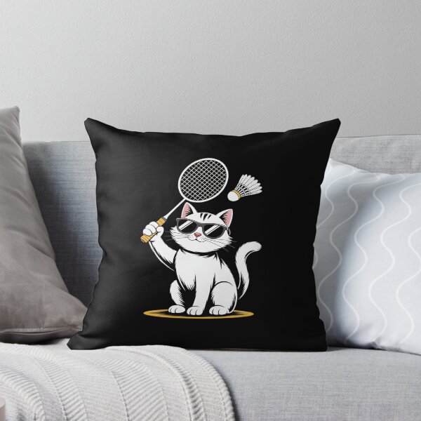 Item preview, Cat Playing Badminton Shuttlecock Player Lover Coach designed and sold by August4Laughs25.