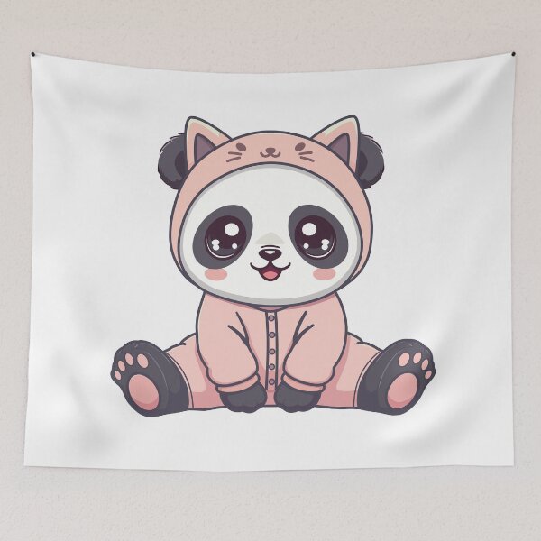 Item preview, Kawaii panda — Sweetness in pink designed and sold by DreamDayOk.