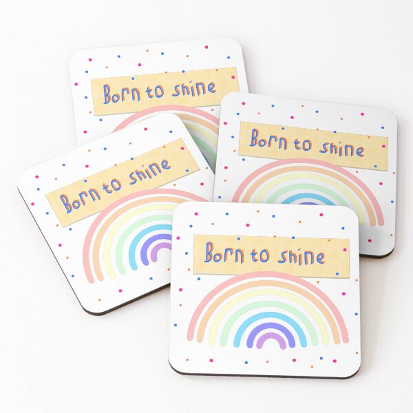Item preview, Born To Shine Rainbow – Inspirational Colorful Quote Design designed and sold by Beautiful art store.