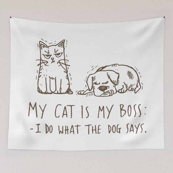 Item preview, My Cat Is My Boss Funny Pet Lover T-Shirt designed and sold by ShirtHatch.