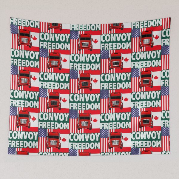 Item preview, Canadian And USA Flag Trucking Freedom Convoy T Shirt designed and sold by Anticarnistqaz.
