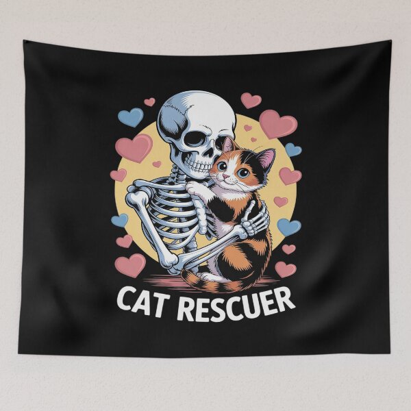 Item preview, Cat Rescue Feral Kittens Homeless Cats TNR Cute Skeleton designed and sold by August4Laughs25.