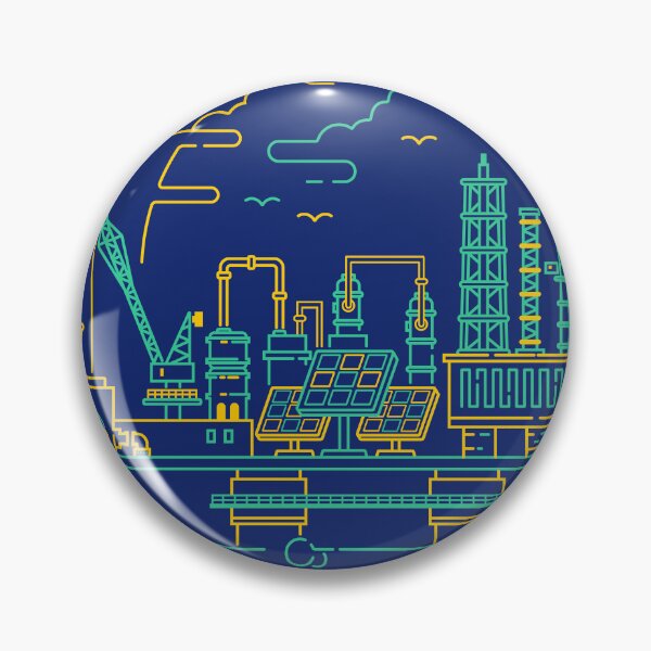 Item preview, concept of green engineering or green industry, graphic of oil rig with eco system element designed and sold by NiamLab.