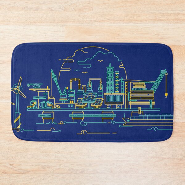 Item preview, concept of green engineering or green industry, graphic of oil rig with eco system element designed and sold by NiamLab.