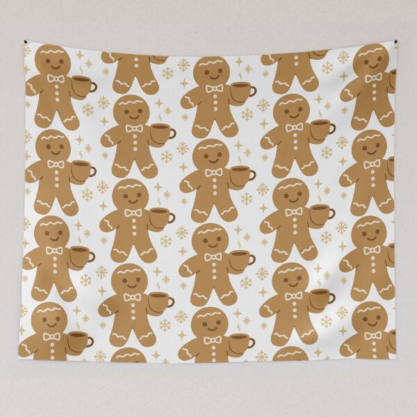 Item preview, Cozy Gingerbread Man With Coffee Cup – Cute Christmas Holiday Art designed and sold by graphicnew.