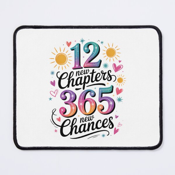 Item preview, 12 New Chapters 365 New Chances New Years 2026 new year Eve Goodbye 2025 Hello 2026 New Years designed and sold by Moon-Ape.