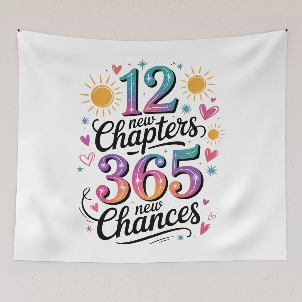 Item preview, 12 New Chapters 365 New Chances New Years 2026 new year Eve Goodbye 2025 Hello 2026 New Years designed and sold by Moon-Ape.