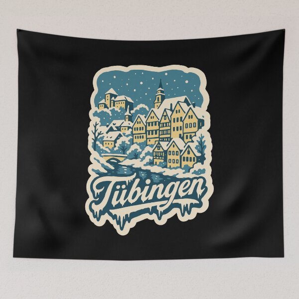 Item preview, Tübingen Winter Illustration Vintage Scene   designed and sold by Boogosh.