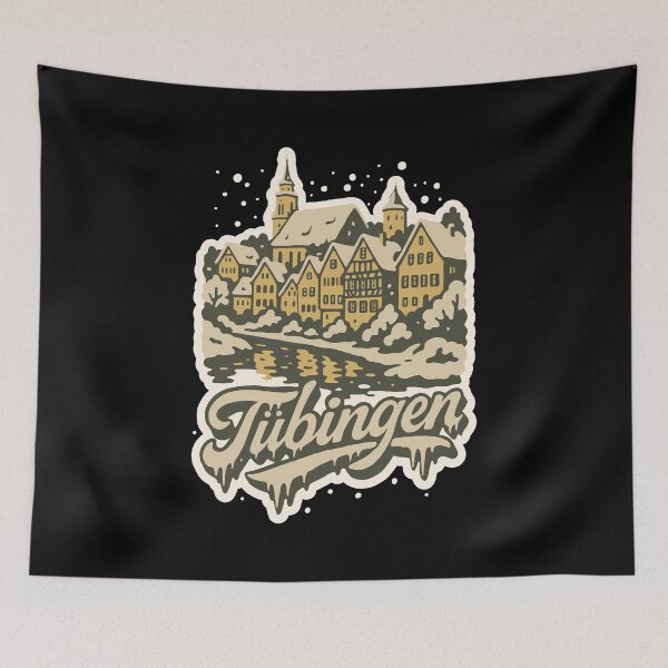 Item preview, Tübingen Baden-Württemberg Winter Scene Vintage Art   designed and sold by Boogosh.