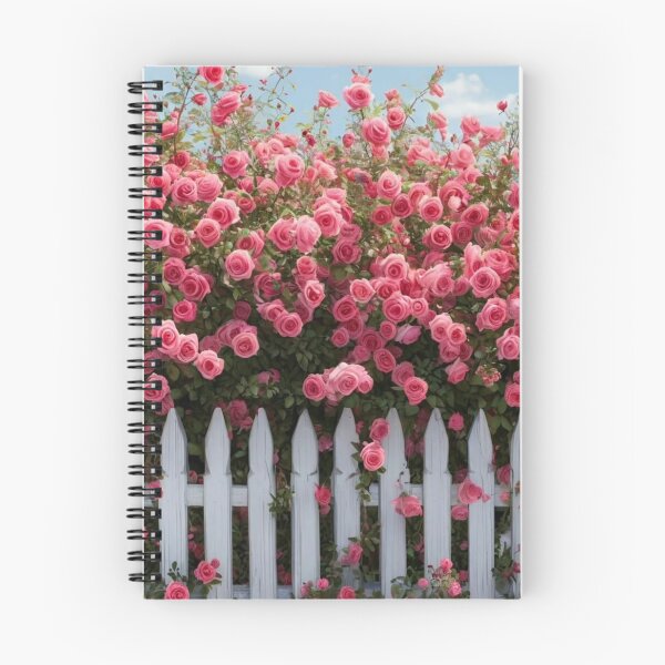 Item preview, Pink Roses Abound on White Fence designed and sold by komamorninggirl.