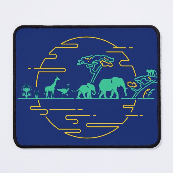 Item preview, Lined graphic of Africa animal with sunset scene designed and sold by NiamLab.