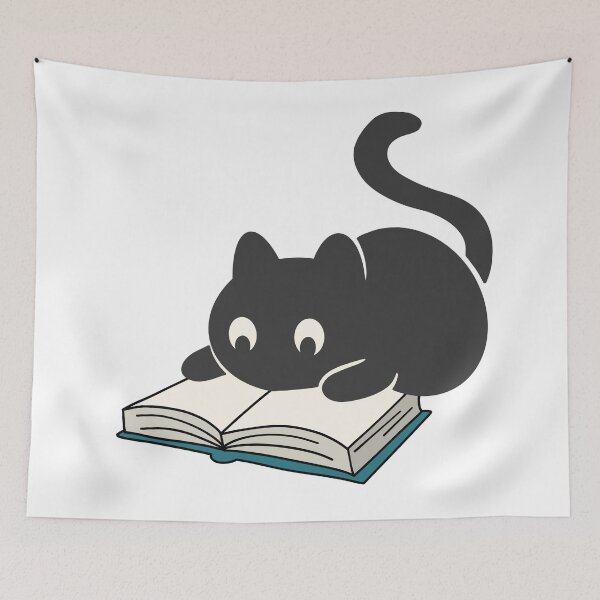 Item preview, Black cat reads designed and sold by Neadoodles.