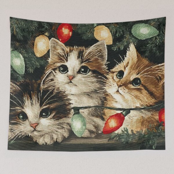 Item preview, Christmas Tree Lights Cats designed and sold by scicilysimonee.