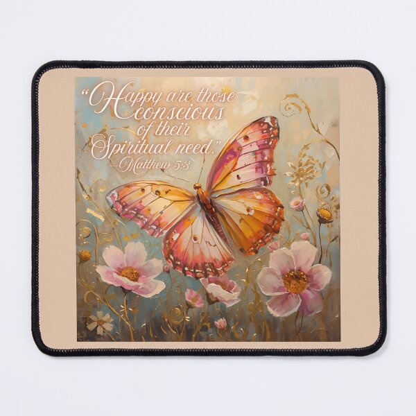 Item preview, JW 2026 Yeartext - Butterfly Floral Pink - Inspirational - Bible Quote designed and sold by Janna Perry Designs.