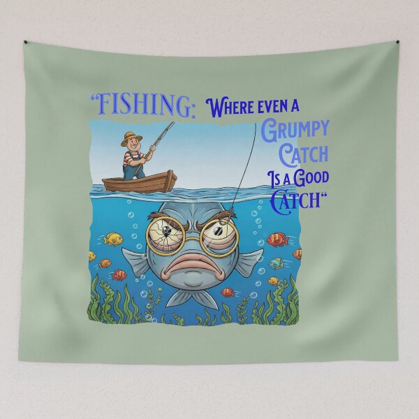 Item preview, Fishing Disaster - Grumpy Catch designed and sold by DitasGabs.