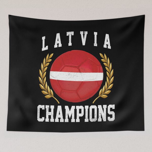 Item preview, SOCCER BALL FLAG CHAMPIONS - LATVIA - Fans and Teams for Men and Women T-shirt designed and sold by wallsandpatts.