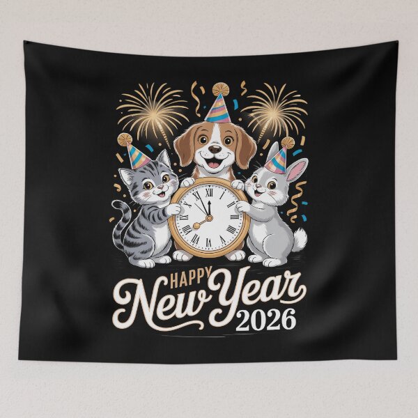 Item preview, 90's New Year 2026 New Year Party Celebration Animals Holiday NYE 2026 designed and sold by Moon-Ape.