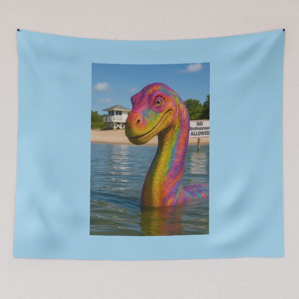 Item preview, Colorful Dinosaur: Brontosaurus Goes to the Beach designed and sold by Tridentulus.