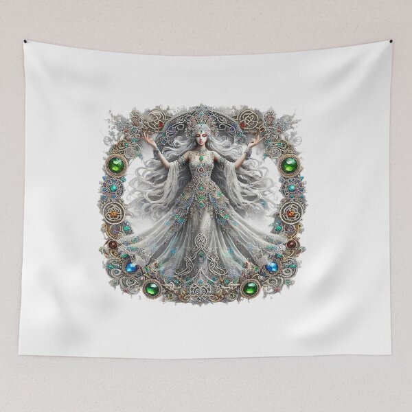 Item preview, "Celtic Moonlight Goddess – Crystal Embellished Sacred Art designed and sold by CelticSoulShop.