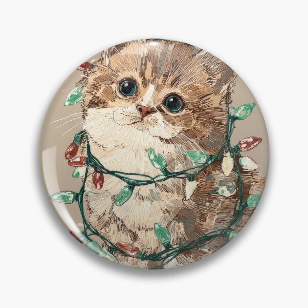 Item preview, Christmas Light Cat On Taupe designed and sold by scicilysimonee.