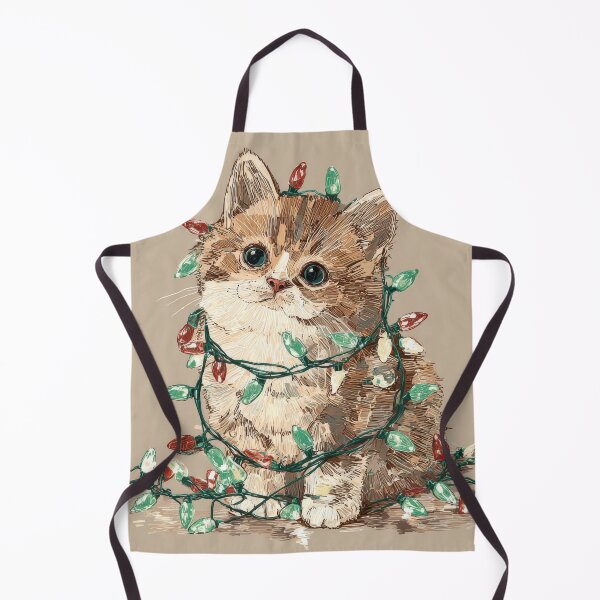 Item preview, Christmas Light Cat On Taupe designed and sold by scicilysimonee.