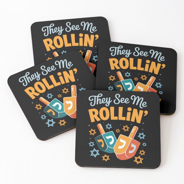 Item preview, Groovy They See Me Rollin' Hanukkah 2025 Dreidel Game Jewish designed and sold by HellD3vil-Art.