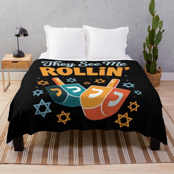Item preview, Groovy They See Me Rollin' Hanukkah 2025 Dreidel Game Jewish designed and sold by HellD3vil-Art.