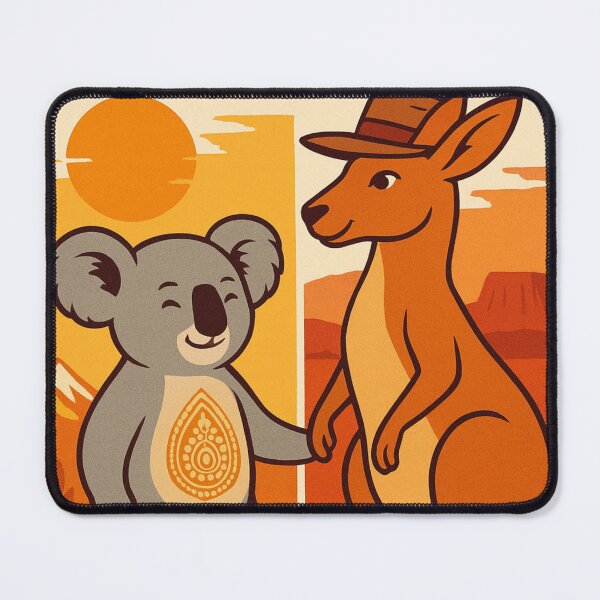 Item preview, G’Day Mate Namaste – Australian Koala and Kangaroo Cultural Fusion Art designed and sold by TrendyDesign159.