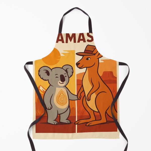 Item preview, G’Day Mate Namaste – Australian Koala and Kangaroo Cultural Fusion Art designed and sold by TrendyDesign159.