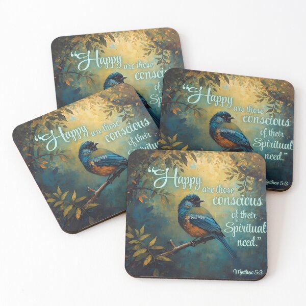 Item preview, JW 2026 Yeartext - Bird in Tree - Teal & Gold - Bible Quote - Inspirational designed and sold by Janna Perry Designs.