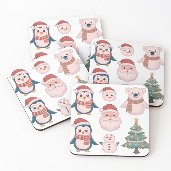 Item preview, Christmas collection of seasonal elements with Santa and snowman, hand drawn items, vector design designed and sold by PWDigitalArt.