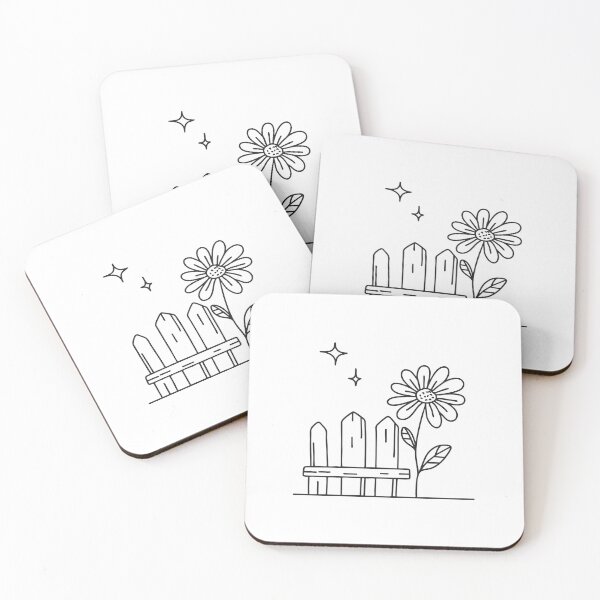 Item preview, A tickseed flower swaying beside a wooden fence designed and sold by rasagamastore.