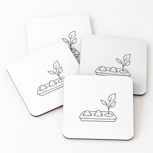 Item preview, A tickseed sprouting beside scattered soil on a tray designed and sold by rasagamastore.