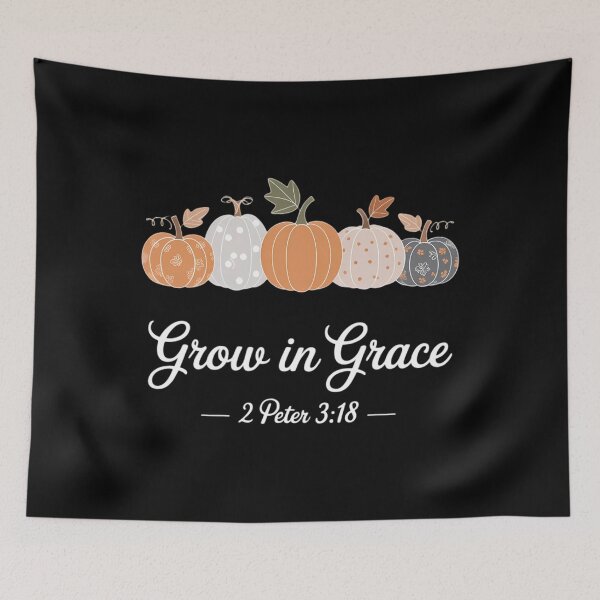 Item preview, Grow in Grace Pumpkins Fall Thanksgiving Christian Religious designed and sold by HellD3vil-Art.