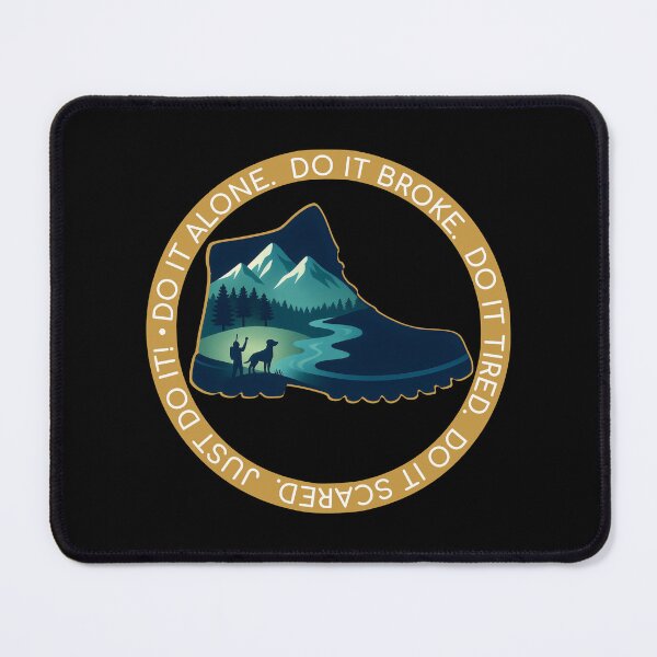 Item preview, Hiking Boot Mountain Art Just Do It designed and sold by wildexperience.